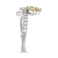 14K WHITE GOLD 1 3/4CT ROUND/PEAR/YELLOW PEAR DIAMOND LADIES RING (CENTER STONE PEAR DIAMOND 1CT)