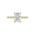 14K YELLOW GOLD 2 1/4CT ROUND/RADIANT DIAMOND LADIES RING (CENTER STONE RADIANT DIAMOND 2CT)