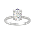 14K WHITE GOLD 2 1/5CT ROUND/OVAL DIAMOND LADIES RING (CENTER STONE OVAL DIAMOND 2CT)