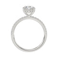 14K WHITE GOLD 2 1/5CT ROUND/OVAL DIAMOND LADIES RING (CENTER STONE OVAL DIAMOND 2CT)