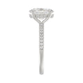 14K WHITE GOLD 2 1/5CT ROUND/OVAL DIAMOND LADIES RING (CENTER STONE OVAL DIAMOND 2CT)