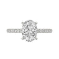 14K WHITE GOLD 2 1/5CT ROUND/OVAL DIAMOND LADIES RING (CENTER STONE OVAL DIAMOND 2CT)