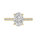 14K YELLOW GOLD 2 1/5CT ROUND/OVAL DIAMOND LADIES RING (CENTER STONE OVAL DIAMOND 2CT)