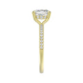 14K YELLOW GOLD 2 1/4CT ROUND/CUSHION DIAMOND LADIES RING (CENTER STONE CUSHION DIAMOND 2CT)