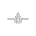 14K WHITE GOLD 2 3/4CT ROUND/PEAR DIAMOND LADIES RING (CENTER STONE PEAR DIAMOND 2CT)