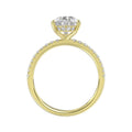 14K YELLOW GOLD 2 3/4CT ROUND/PEAR DIAMOND LADIES RING (CENTER STONE PEAR DIAMOND 2CT)