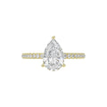 14K YELLOW GOLD 2 3/4CT ROUND/PEAR DIAMOND LADIES RING (CENTER STONE PEAR DIAMOND 2CT)