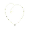 14K YELLOW GOLD 2 1/4CT ROUND/EMERALD DIAMOND LADIES NECKLACE