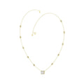 14K YELLOW GOLD 2 1/4CT ROUND/EMERALD DIAMOND LADIES NECKLACE