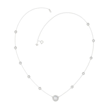 14K WHITE GOLD 2 1/4CT ROUND DIAMOND LADIES NECKLACE