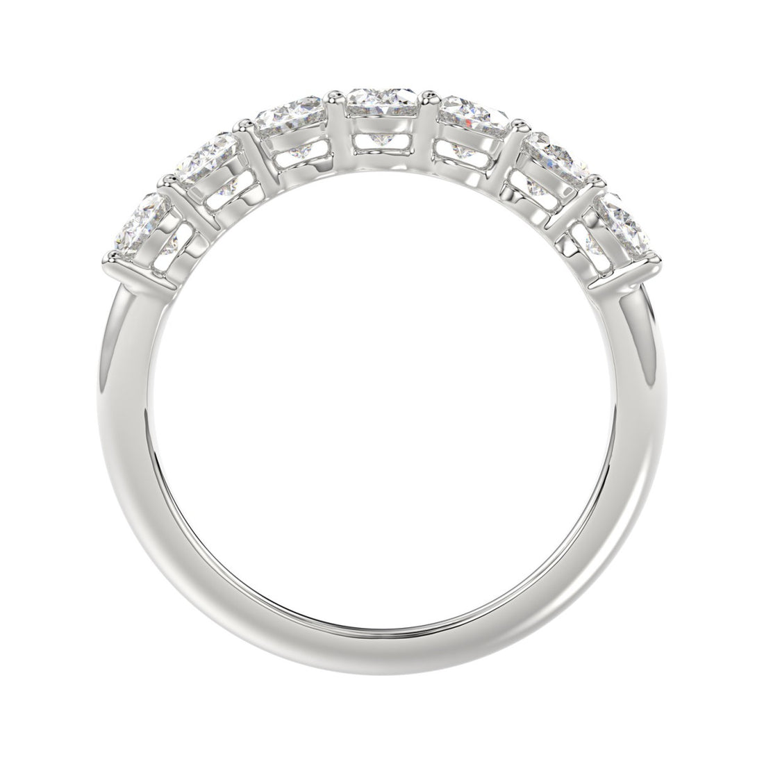 14K WHITE GOLD 1 1/2CT OVAL DIAMOND LADIES BAND