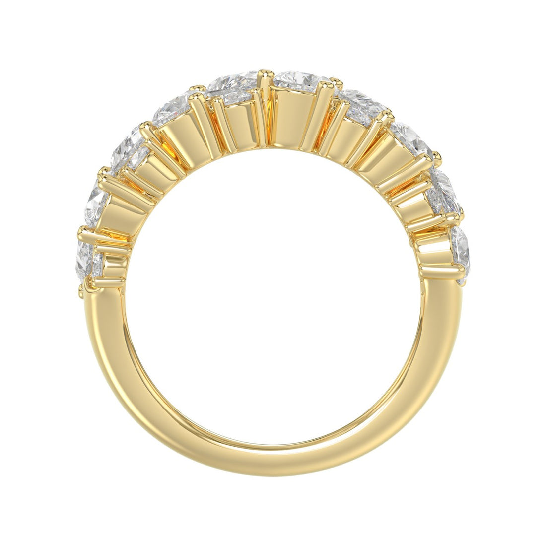 10K YELLOW GOLD 3.00CT ROUND/PEAR DIAMOND LADIES RING