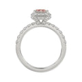 ETERNAL BLUSH COLLECTION 14K WHITE GOLD 4.00CT ROUND/RADIANT DIAMOND LADIES RING (CENTER STONE PINK RADIANT DIAMOND 3.00CT)