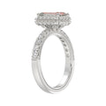 ETERNAL BLUSH COLLECTION 14K WHITE GOLD 4.00CT ROUND/RADIANT DIAMOND LADIES RING (CENTER STONE PINK RADIANT DIAMOND 3.00CT)