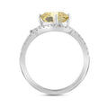 14K WHITE GOLD 2 1/4CT ROUND/MARQUISE/OVAL DIAMOND LADIES RING (CENTER STONE YELLOW OVAL DIAMOND 1 1/2CT)