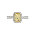 14K WHITE GOLD 1.00CT ROUND/YELLOW RADIANT DIAMOND LADIES RING (CENTER STONE YELLOW RADIANT DIAMOND 3.00CT)