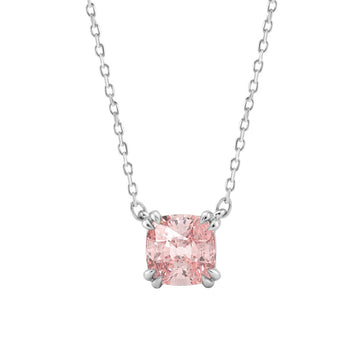 ETERNAL BLUSH COLLECTION 14K WHITE GOLD 1.00CT CUSHION PINK DIAMOND LADIES PENDANT