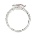 ETERNAL BLUSH COLLECTION 14K WHITE GOLD 1 3/4CT ROUND/PEAR/PINK PEAR DIAMOND LADIES RING (CENTER STONE PINK PEAR DIAMOND 1.00CT)