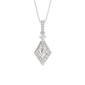14K WHITE GOLD 1 1/4CT ROUND/KITE STEP CUT DIAMOND LADIES PENDANT