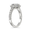 14K WHITE GOLD 1 3/4CT ROUND/BAGUETTE/HEZAGON STEP CUT DIAMOND LADIES RING