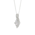 14K WHITE GOLD 1.00CT ROUND/BAGUETTE/KITE STEP CUT DIAMOND LADIES PENDANT