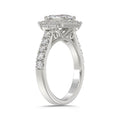 14K WHITE GOLD 2 1/4CT ROUND/BAGUETTE/HEXAGON DIAMOND LADIES RING