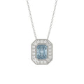 14K WHITE GOLD 1 1/4CT ROUND/BLUE RADIANT DIAMOND LADIES PENDANT WITH CHAIN (BLUE RADIANT DIAMOND 1.00CT)