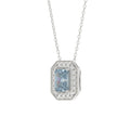 14K WHITE GOLD 1 1/4CT ROUND/BLUE RADIANT DIAMOND LADIES PENDANT WITH CHAIN (BLUE RADIANT DIAMOND 1.00CT)