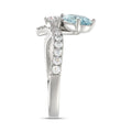 14K WHITE GOLD 1 3/4CT ROUND/PEAR/BLUE PEAR DIAMOND LADIES RING (CENTER STONE PEAR DIAMOND 1CT)