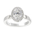 14K WHITE GOLD 2 1/4CT ROUND/OVAL DIAMOND LADIES RING