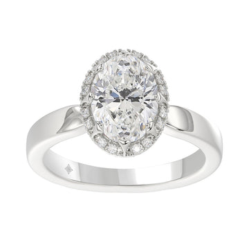 14K WHITE GOLD 2 1/4CT ROUND/OVAL DIAMOND LADIES RING