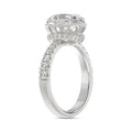 14K WHITE GOLD 2 1/2CT ROUND/OVAL DIAMOND LADIES RING (CENTER STONE OVAL DIAMOND 2CT)
