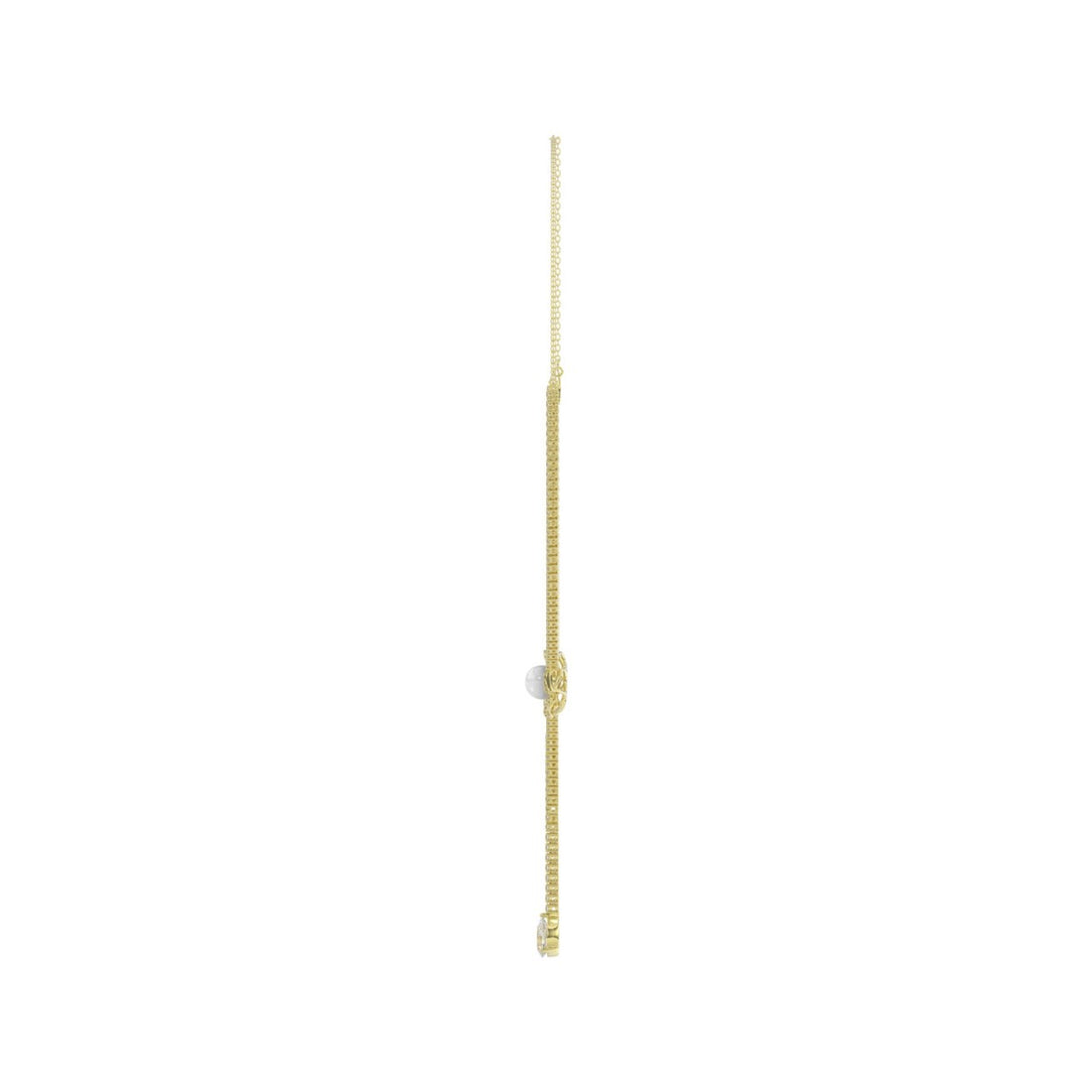 14K YELLOW GOLD 4.00CT ROUND/PEARL/PEAR DIAMOND LADIES NECKLACE