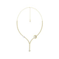 14K YELLOW GOLD 4.00CT ROUND/PEARL/PEAR DIAMOND LADIES NECKLACE