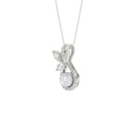 14K WHITE GOLD 1/2CT PEAR/ROUND/MARQUISE/PEARL DIAMOND LADIES PENDANT WITH CHAIN