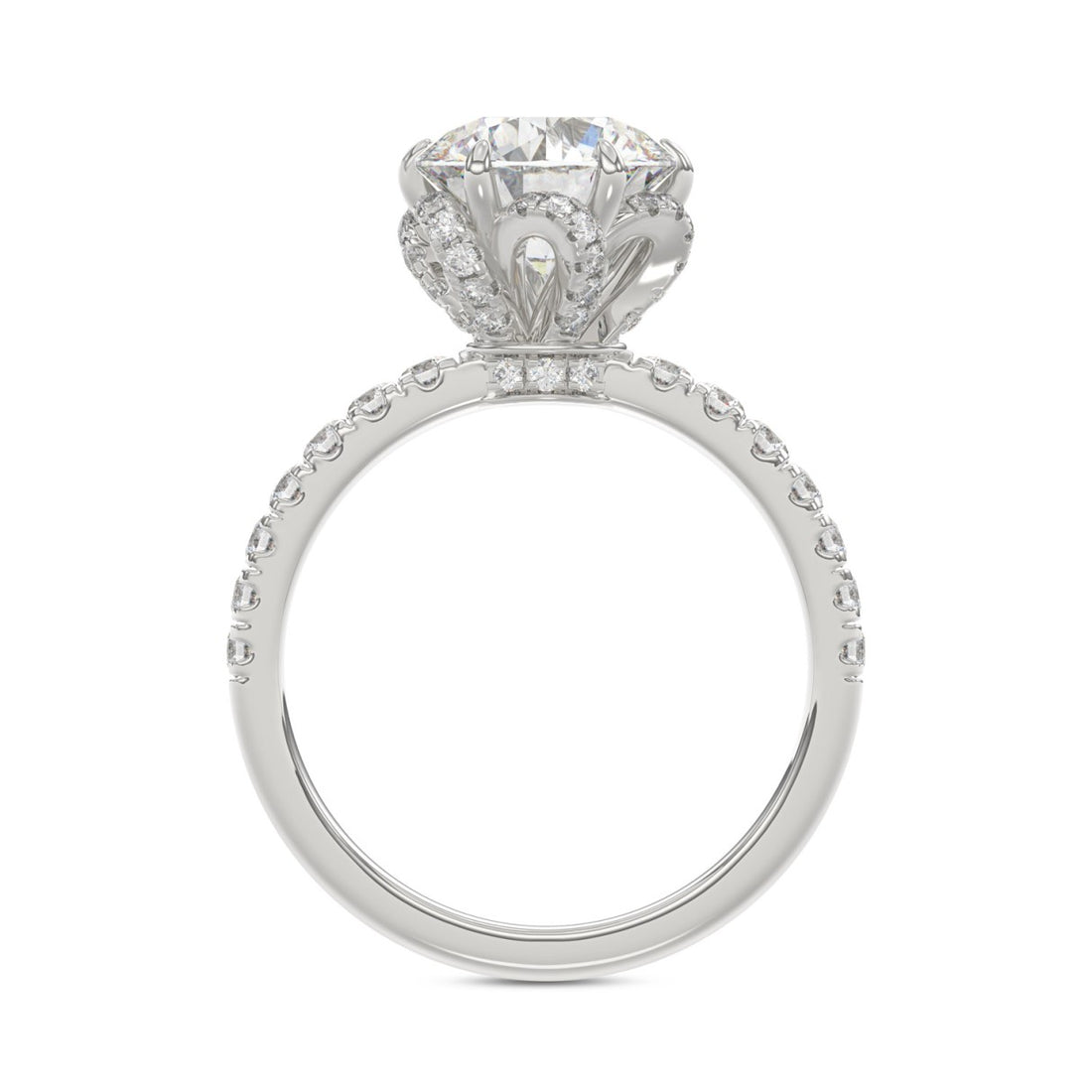 14K WHITE GOLD 2 1/2CT ROUND DIAMOND LADIES RING (CENTER STONE ROUND DIAMOND 2CT)