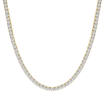 14K YELLOW GOLD 12.00CT ROUND DIAMOND MEN'S NECKLACE