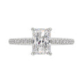 14K WHITE GOLD 1 3/4CT ROUND/RADIANT DIAMOND LADIES RING (CENTER STONE RADIANT DIAMOND 1 1/2CT)