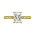 14K YELLOW GOLD 1 3/4CT ROUND/RADIANT DIAMOND LADIES RING (CENTER STONE RADIANT DIAMOND 1 1/2CT)