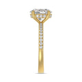14K YELLOW GOLD 1 3/4CT ROUND/OVAL DIAMOND LADIES RING (CENTER STONE OVAL DIAMOND 1 1/2CT)