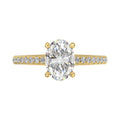14K YELLOW GOLD 1 3/4CT ROUND/OVAL DIAMOND LADIES RING (CENTER STONE OVAL DIAMOND 1 1/2CT)
