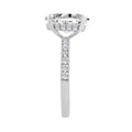 14K WHITE GOLD 3 1/2CT ROUND/OVAL DIAMOND LADIES RING (CENTER STONE OVAL DIAMOND 3CT)