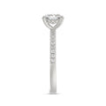 14K WHITE GOLD 1 3/4CT ROUND/CUSHION DIAMOND LADIES RING (CENTER STONE CUSHION DIAMOND 1 1/2CT)