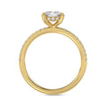 14K YELLOW GOLD 1 3/4CT ROUND/CUSHION DIAMOND LADIES RING (CENTER STONE CUSHION DIAMOND 1 1/2CT)