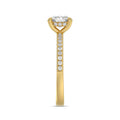 14K YELLOW GOLD 1 3/4CT ROUND/CUSHION DIAMOND LADIES RING (CENTER STONE CUSHION DIAMOND 1 1/2CT)