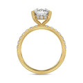 14K  YELLOW GOLD 3 1/2CT ROUND/CUSHION DIAMOND LADIES RING (CENTER STONE CUSHION DIAMOND 3CT)