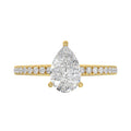 14K YELLOW GOLD 1 3/4CT ROUND/PEAR DIAMOND LADIES RING (CENTER STONE PEAR DIAMOND 1 1/2CT)