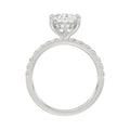 14K WHITE GOLD 3 1/2CT ROUND/PEAR DIAMOND LADIES RING (CENTER STONE PEAR DIAMOND 3CT)
