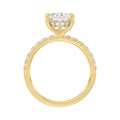 14K YELLOW GOLD 3 1/2CT ROUND/PEAR DIAMOND LADIES RING (CENTER STONE PEAR DIAMOND 3CT)