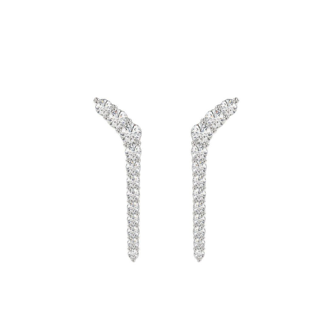 14K WHITE GOLD 1/2CT ROUND DIAMOND LADIES EARRINGS